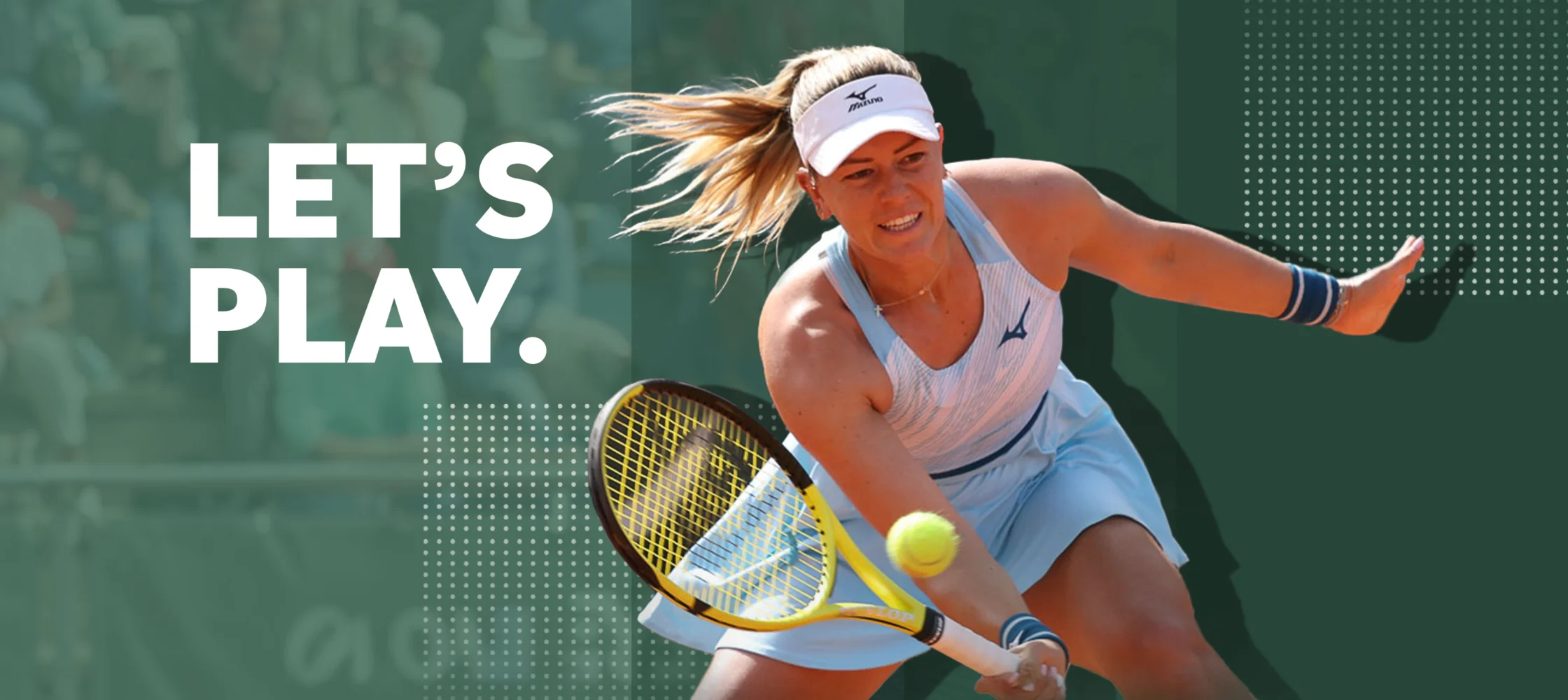 LET’S PLAY – Tennisspielerin beim Ballwechsel